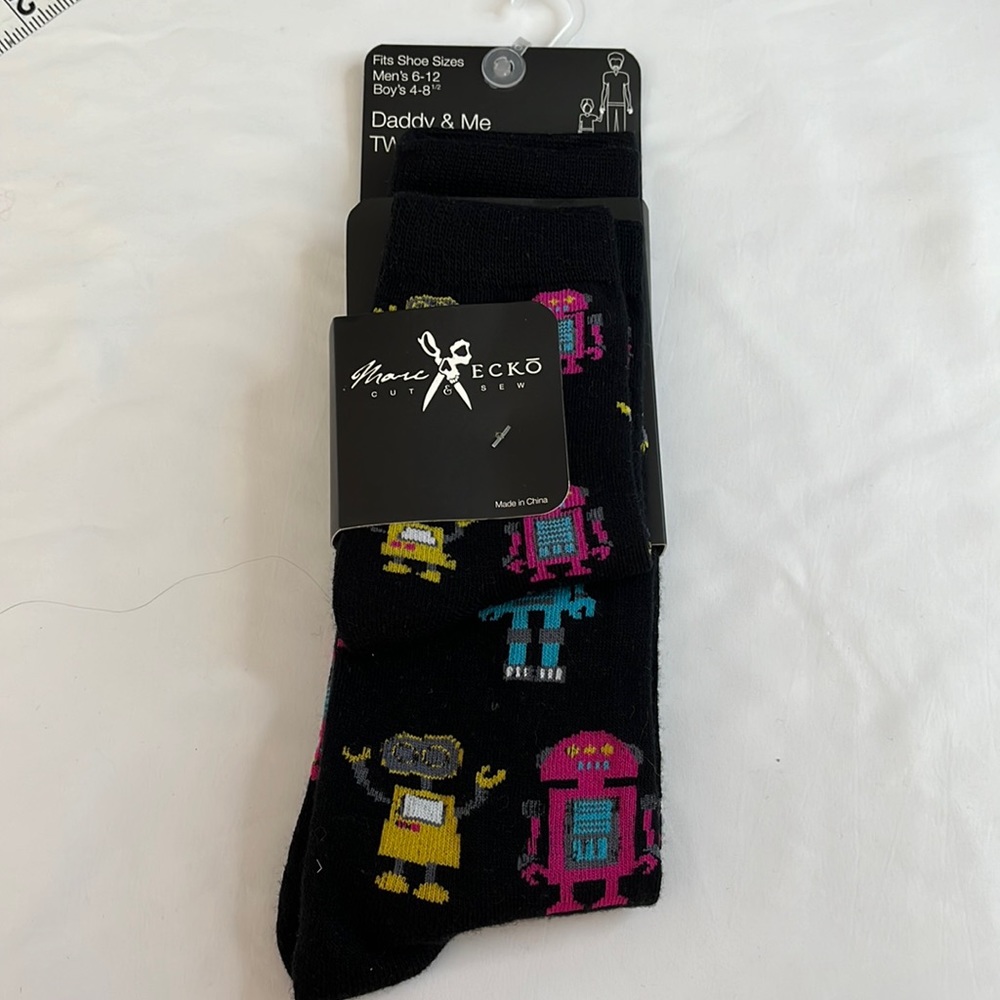 Ecko daddy and mens Novelty socks 2 pair pack M Mens 6-12 boys 4-8 set bundle